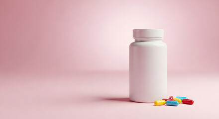 medicine bottle and pills