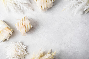 Merry Christmas and Happy Holidays greeting card, frame, banner. New Year. Christmas golden...