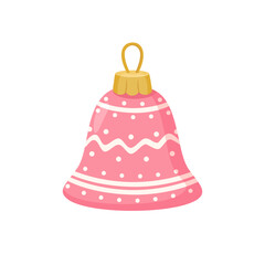 Pink Bell Christmas Ornament illustration