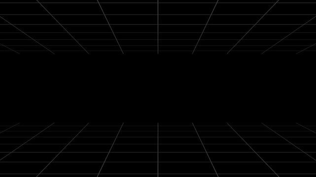 Dark perspective grid background animation with subtle glowing lines, seamless loop for futuristic tech intros, HUD interfaces, presentations and motion graphics.