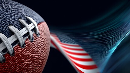 Patriotic American Football Background Featuring the United States Flag and Abstract Design Elements