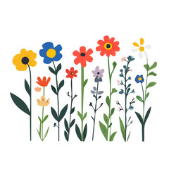 Obraz premium An Imaginary 2D flat icon wildflower garden, modern element in vector and EPS format_clean vector_isolated on a white background