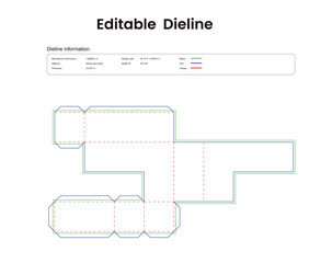 Dieline design template,die-line,dieline template,soma cube L box packaging dieline printable product packaging layout,
