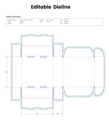 box dieline template, square box packaging die cut template, box design printable product packaging layout,
