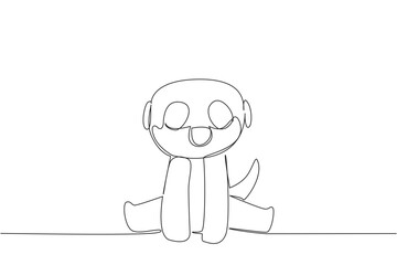 Continuous line drawing of a small, cute meerkat sitting up, smiling, symbolizing a friendly and social animal. Nature concept related to an international event African Wildlife Day.