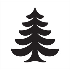 Obraz premium Pine Tree Silhouette | Evergreen Tree Vector | Christmas Tree Graphic