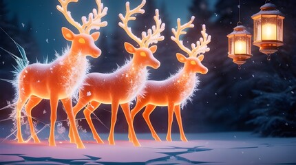 christmas deer in the snow