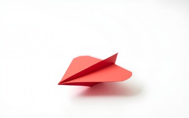Red paper plane and business strategy on white background, Business success, innovation and solution concept. High quality
