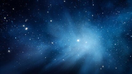 Fototapeta premium Deep blue winter night gradient, soft vignette around the edges, delicate sparkling stars, quiet festive mood, big open center for presentation content, elegant and simple Christmas theme