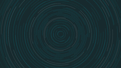 Technological background with moving light particles in circle. Futuristic design template for business, development, technology and future. Vector graphic horizontal layout