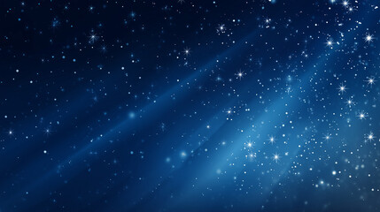 Deep blue winter night gradient, soft vignette around the edges, delicate sparkling stars, quiet festive mood, big open center for presentation content, elegant and simple Christmas theme