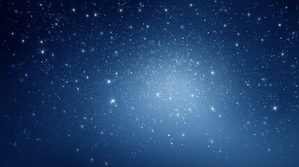 Obraz premium Deep blue winter night gradient, soft vignette around the edges, delicate sparkling stars, quiet festive mood, big open center for presentation content, elegant and simple Christmas theme