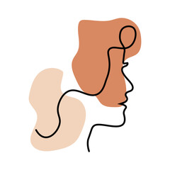 Woman Face Line Art