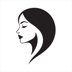 Woman Face Silhouette | Beauty Salon Logo | Female Hairstyle Vector