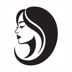 Woman Face Silhouette | Beauty Salon Logo | Female Hairstyle Vector