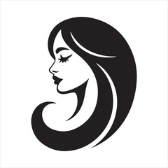 Woman Face Silhouette | Beauty Salon Logo | Female Hairstyle Vector
