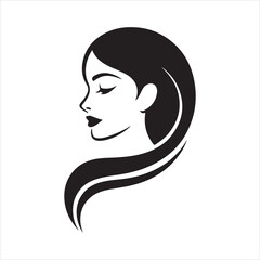 Woman Face Silhouette | Beauty Salon Logo | Female Hairstyle Vector