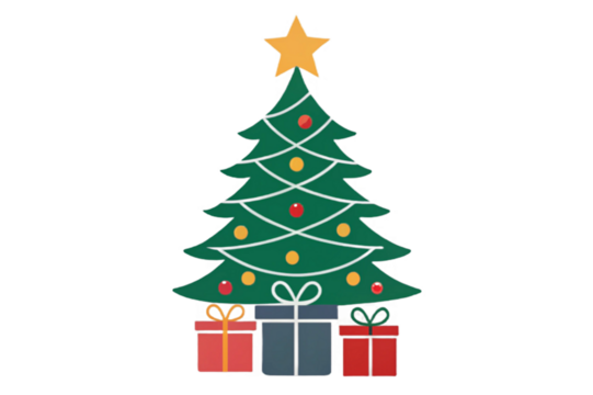 christmas tree with gifts - Powered by Adobe