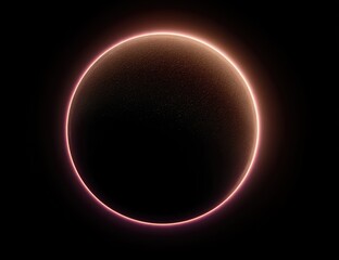 Dark orb, pink corona. Space minimalism