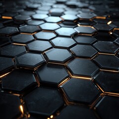 Hexagonal tiles with glowing edges