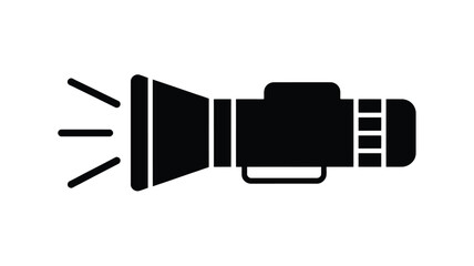 Black silhouette of a megaphone emitting sound waves