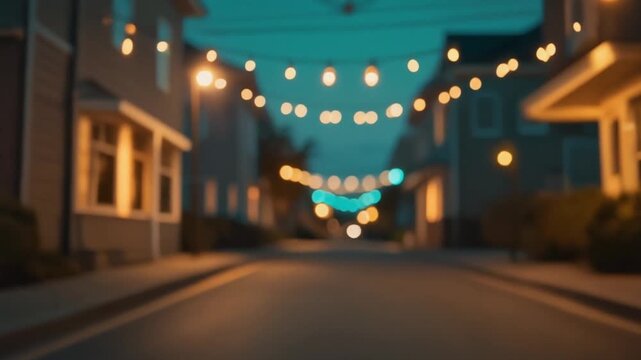 Bokeh light movement on a night street
