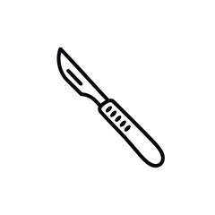 Simple line drawing of a surgical scalpel