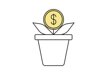 Money plant icon. Vector illustration.