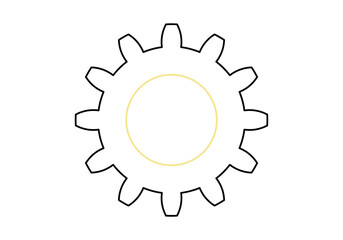 Gear wheel icon. Vector illustration.