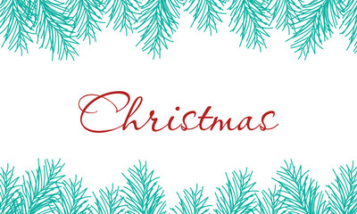 christmas background with fir branches and snow