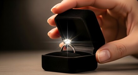 Diamond Ring in Black Velvet Box Offer