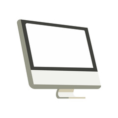 Illustration of a Desktop Computer with Blank Screen