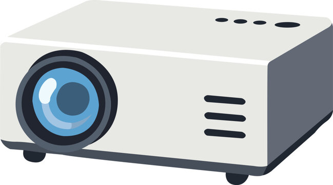 Flat illustration of a modern multimedia projector