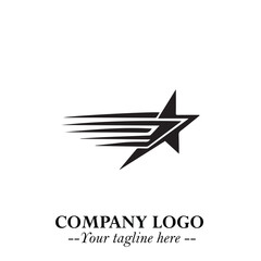 Obraz premium Minimalist Star Logo Symbol in Black on White Background – Modern Vector Shape for Branding & Design