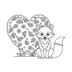 Adorable fox sitting gracefully with its fluffy tail and cute face.