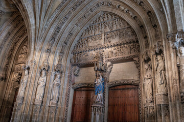 Gothic Santa Maria Cathedral Entrance Vitoria Gasteiz, , Basque Country, Spain