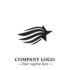 Fototapeta premium Minimalist Star Logo Symbol in Black on White Background – Modern Vector Shape for Branding & Design