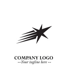 Obraz premium Minimalist Star Logo Symbol in Black on White Background – Modern Vector Shape for Branding & Design