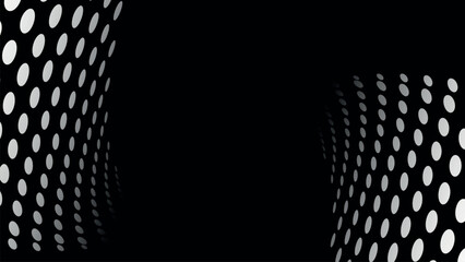 White dots pattern on black background symmetrical design