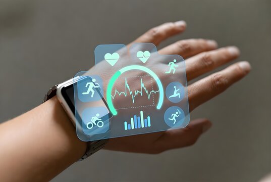 Futuristic Health and Fitness Monitoring with Augmented Reality Smartwatch Display