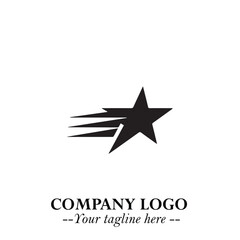 Obraz premium Minimalist Star Logo Symbol in Black on White Background – Modern Vector Shape for Branding & Design