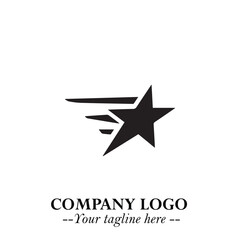 Obraz premium Minimalist Star Logo Symbol in Black on White Background – Modern Vector Shape for Branding & Design