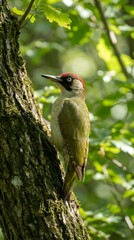 Green woodpecker (Picus viridis) in natural habitat