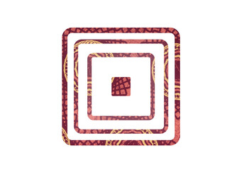 Square with a red and gold pattern on it