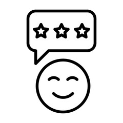 Line icon of customer feedback emoji representing satisfaction analytics.