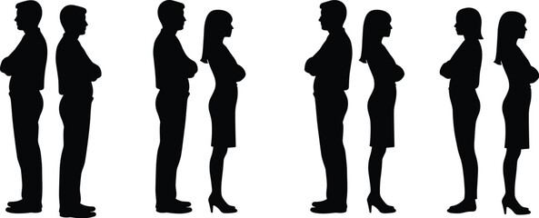 Conflict and Disagreement Silhouette Set