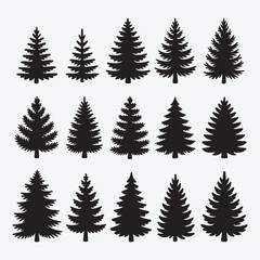 Fototapeta premium Seamless pattern of green cannabis and pine leaves, fir branches, and holiday winter decoration trees vector illustration design