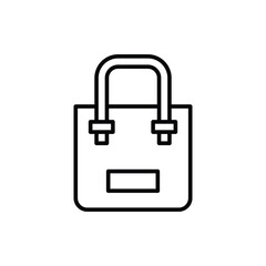 Obraz premium Bags line icon set. Purse types - tote, briefcase, fanny pack, shopper, luggage, plastic bag minimal vector illustrations. Simple outline signs for fashion app.