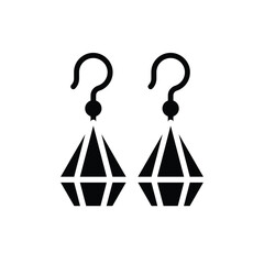 Floral earring vector, black and white jewelry design, decorative flower illustration, elegant accessory artwork, fashion ornament collection, beauty icon graphics icon