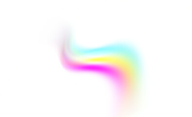 Trendy Pink yellow blue smooth gradient shape isolated on transparent background. 